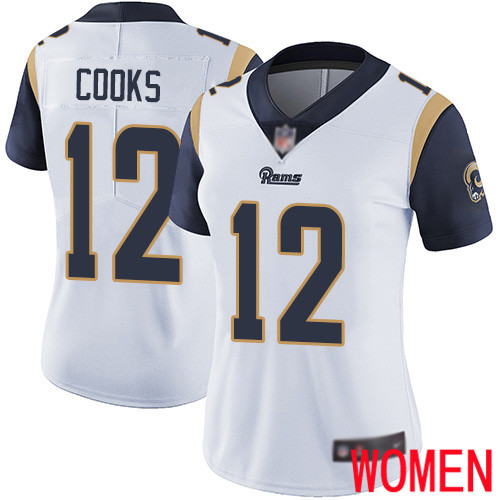 Los Angeles Rams Limited White Women Brandin Cooks Road Jersey NFL Football #12 Vapor Untouchable->youth nfl jersey->Youth Jersey
